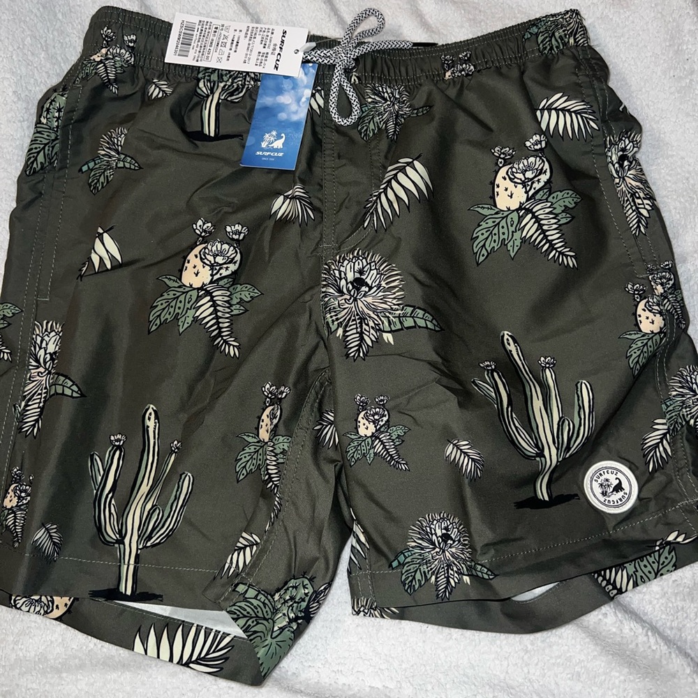 Tropical Print Men's Swim Board Shorts